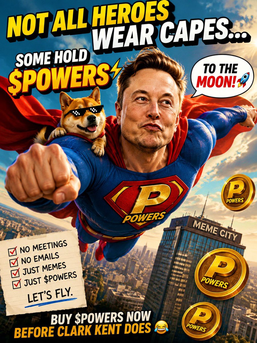 FlvaOtisoad's tweet photo. 🚀 Elon said $POWERS… so I heard “POWER UP.” 😂⚡️

The meme coin energy is DIFFERENT when the whole timeline starts going crazy.

💎 $POWERS
⚡️ Powered by memes
🚀 Let’s see where this rocket goes

#POWERS #Crypto #MemeCoin #ElonMusk #CryptoTwitter https://t.co/71Dv1LmrSz