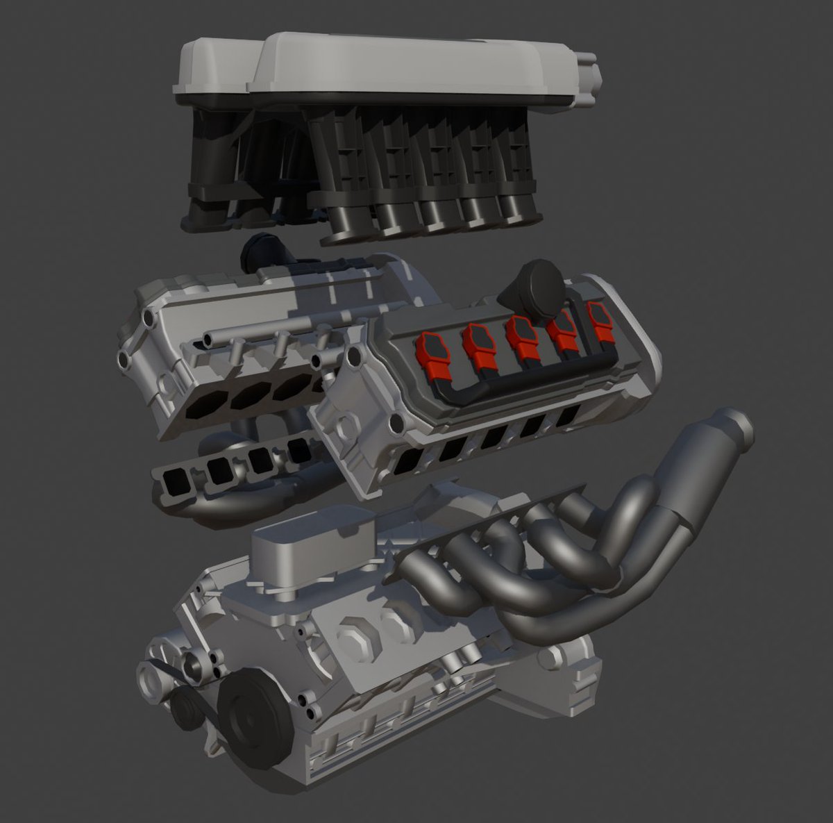 traktor3D's tweet photo. R8 V10 engine #blender3d https://t.co/WKz2i9H7l6