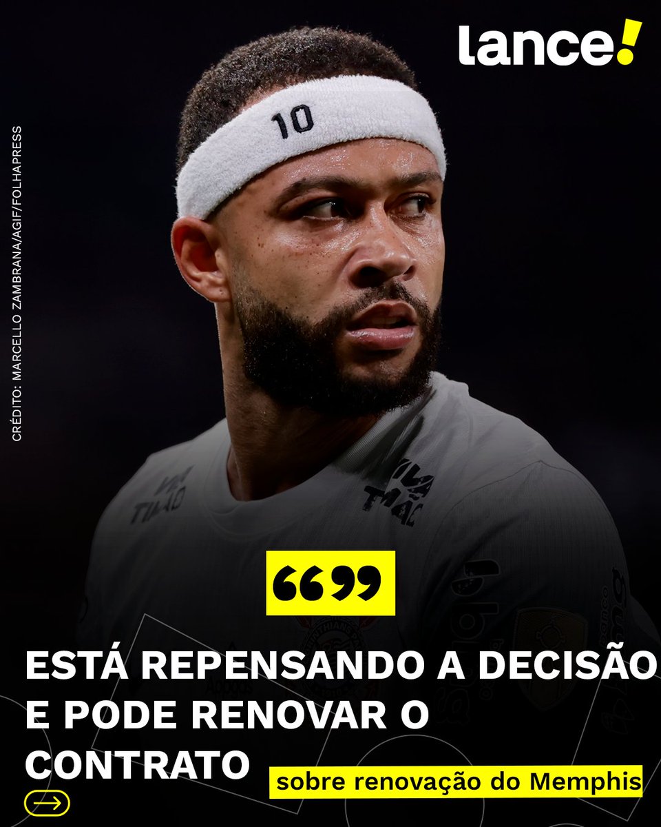 lancenet's tweet photo. REVIRAVOLTA NA SAÍDA?! 😲

O comentarista esportivo Felippe Facincani trouxe a informação de que o presidente do Corinthians estaria repensando a renovação de contrato de Memphis Depay. Osmar Stábile pode voltar atrás por conta de movimentos políticos e do receio de ter sua imagem desgastada perto de uma nova eleição para continuar na presidência do Timão. 📝⚽

Gostaria que o holandês continuasse no clube?

#Redes7 #LanceInforma