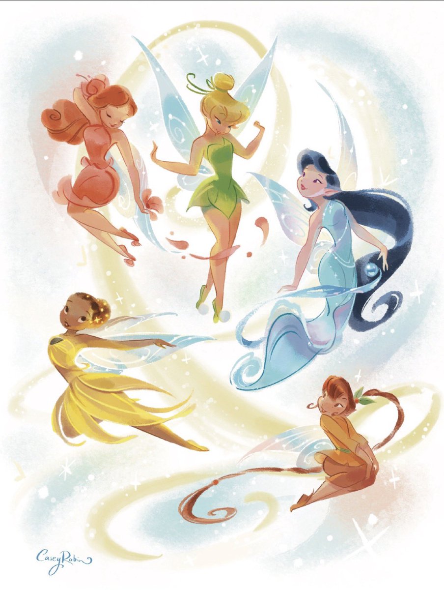 desolatist's tweet photo. NEW CASEY ROBIN TINKER BELL ART THEY ALL LOOK SO DREAMY https://t.co/LumFUlyoAx