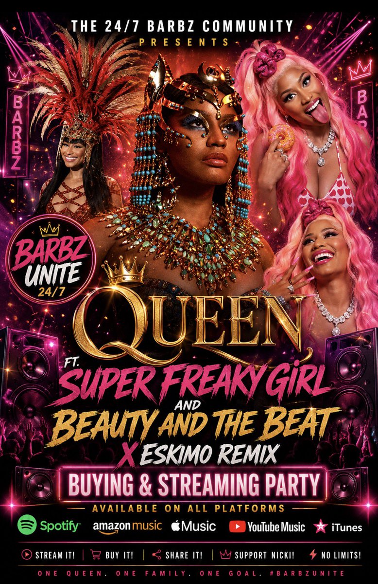 PrettyHustlerzz's tweet photo. Letโs Go #Barbz Itโs Time To Lock In And Put this On Blast ๐ฅ๐ฅ๐
Join Us In Streaming #SFG X #Queen X #BAAB X #PF2
Ft โข #EskimoRemix @NICKIMINAJ
๐ง๐๐น๐น ๐Evening BOOST โข https://t.co/7fkRkGidEb
๐ฅSupport ๐ฅ#StreamNicki ๐ฅ
#Barbz #NickiMinaj #SFG #BAAB #PF2 #Queen https://t.co/7mgUknvDIt