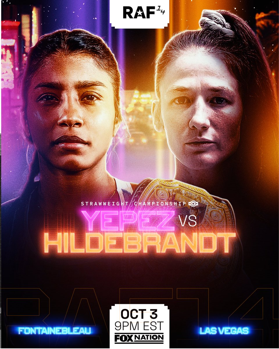 RAFWrestlingUSA's tweet photo. Olympic Silver Medalist vs Olympic Gold Medalist 🔥

Lucia Yepez defends her RAF Strawweight Championship against former RAF Strawweight Champion and # 1 contender Sarah Hildebrandt.  

Tickets in bio. Watch on @foxnation https://t.co/QHpybVmE8q