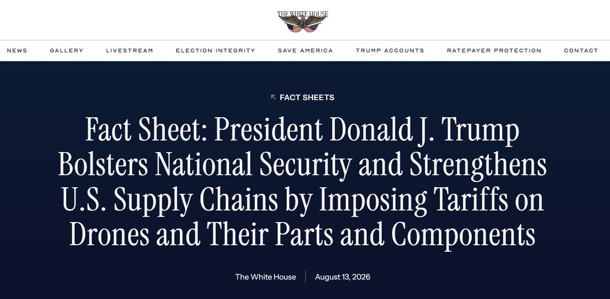 ACInvestorBlog's tweet photo. $LPTH "Today, President Donald J. Trump signed a Proclamation to address the national security threat posed by imports of drones and their components, including by strengthening America’s drone industry and supply chain." https://t.co/ck9unVI4EC