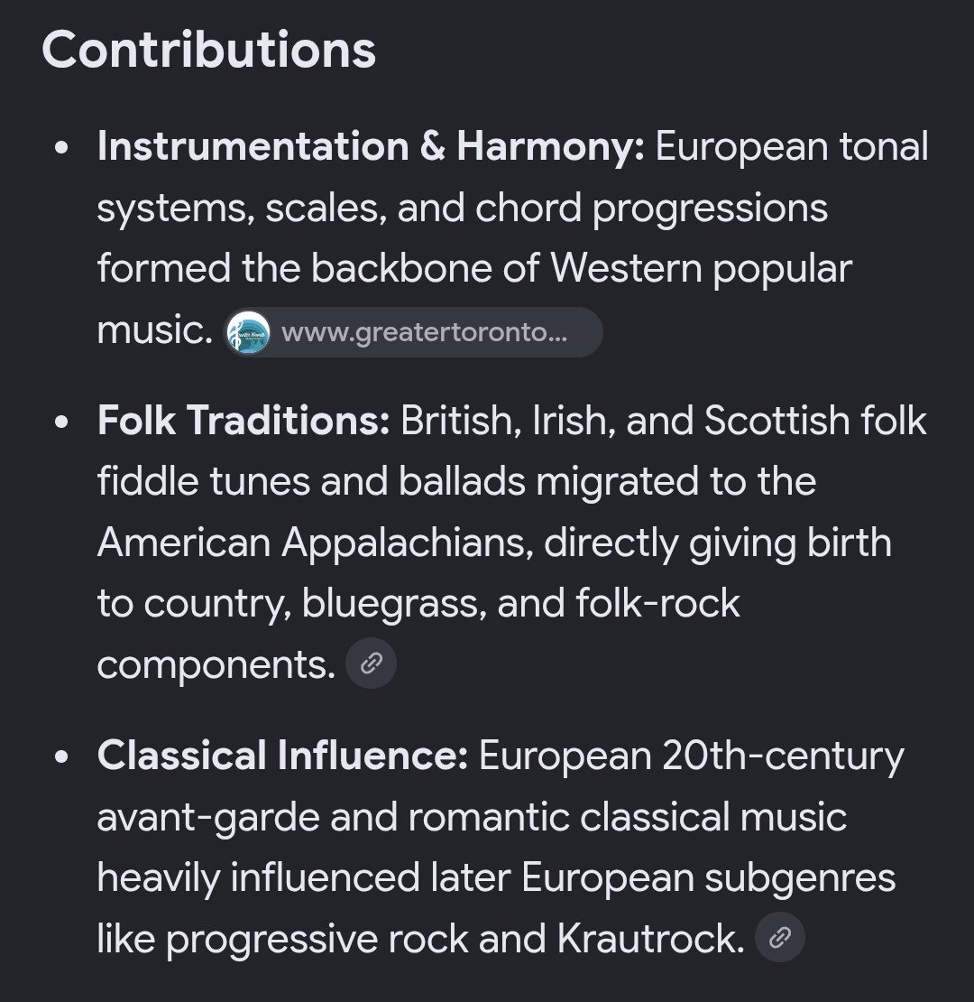 Heavenlution's tweet photo. @kuhnye25 @AnthonyGSupreme It literally says not from a single person and google also says it has european roots.

Who do u think invented the guitar, piano, keyboards etc? black music genres started in america not africa because european influence is undeniably  core to these things https://t.co/udYziRRqCN