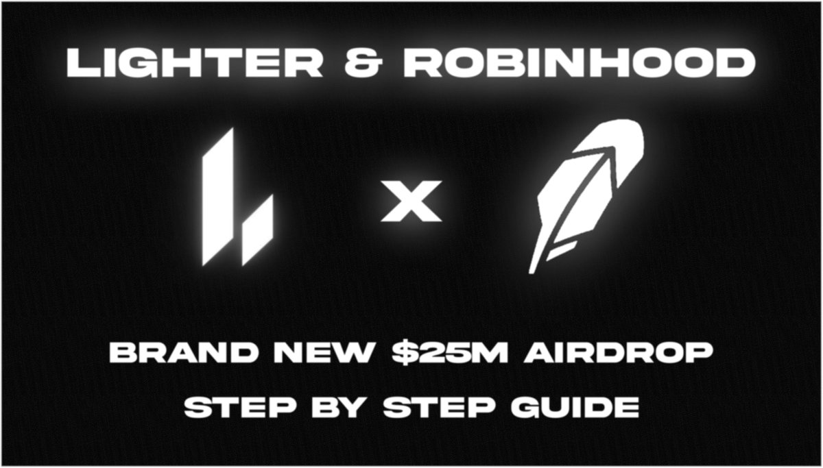 CallumOnCrypto's tweet photo. Quick Guide - How to Farm the next $25m Lighter Airdrop with Robinhood (3-in-1 Opportunity)

The slight friction of setting up the wallet will put many people off - that's your opportunity!

Here's a step-by-step guide and how to farm the airdrop:

Step 1
Download the Robinhood wallet on the App Store / Google Play Store

Step 2
Create New Wallet and select 'Back up manually' (not the auto-save to online drive). Write down your seed phrase and keep it safe 

Step 3
Get some USDG on ETH

> I bridged USDC on Arbitrum to USDC on ETH using @StargateFinance 
> I then swapped USDC on ETH to USDG on ETH using @Rabby_io swap feature

Step 4
Send the USDG to your newly created Robinhood wallet 

Step 5 
On your Robinhood wallet swap your USDG from ETH to USDG on Robinhood Chain 

Step 6 
Go to Lighter on Robinhood chain (different to regular Lighter - trading on regular lighter won't count towards the airdrop 

Link ↓
https://t.co/DIAmZQL4md

Step 7 
Click Robinhood Wallet for the signup
Scan the QR Code with your phone
Approve 'Connect to Lighter'

Step 8 
> Deposit from Connected Wallet
> If it shows your balance as zero, swap to another coin and then back to USDG and it should show up
> Approve transaction(s) on your mobile Wallet

You might need to refresh the browser and then sign approval on your app again to finalise the account 

Your account is now Finished! 

Step 9
>Trade and earn airdrop points! 
>They update live rather than weekly airdrops, so I'd recommend to start trading asap!

If you want to do some normal, directional, trading, skip the next step

Step 10 -Bonus
If you want to reduce risk of trading to a fairly low cost where you can push a good bit of volume, I recommend trading Delta-neutral with another Perp DEX 

I'll be doing this with @variational_io to farm 2 airdrops at once!

I think Variational is the absolute best airdrop option right now, and is likely giving away hundreds of millions, possible $1b+ of tokens to users

Link: ↓
https://t.co/TnZ9USdXru

The setup would look like this:

Place equal and opposite trades 

E.g. short $HYPE on Lighter 
Long $HYPE on Variational 

For a bit extra - look for Funding Arbitrage opportunities. Funding fees are paid out on all positions, if the value is positive, then longs pay shorts (and vies versa).

e.g. short $INTC on lighter, long on Variational. The difference is 31% APY currently which you'll get paid every hour, however funding rates do change.

Earning Airdrop Points:

Because the points formula is unknown, it makes sense to go big early. I'll be testing out different strategies to see what earns points the best.

Probably pushing volume, leaving positions open for varying time (from minutes to days), and trading different assets, would be my suggestion for now

You could also test:
- RWAs vs Crypto
- Liquidations
- Profitable vs Unprofitable trades 
- Having multiple positions open 
- Trading lower OI assets
- Anything else you can think of!

From my testing so far 
> You get points straight away from opening positions
> You get points from closing positions 
> You get points for leaving positions open over time

I'd recommend to do some testing yourself, don't just listen to people on X because no one knows yet :)

Let me know if you have any questions 🫡