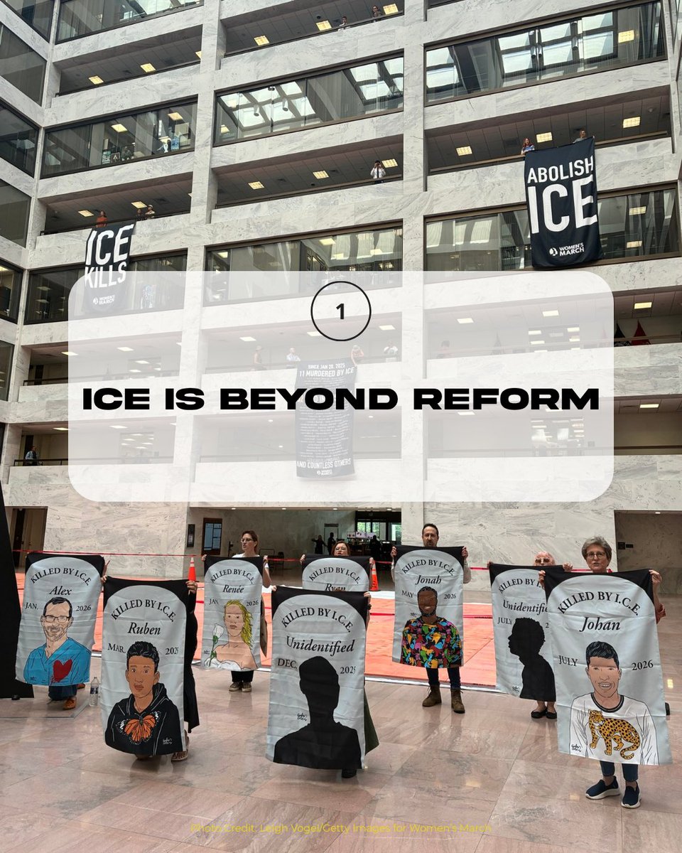 womensmarch's tweet photo. 3 takeaways from our Abolish ICE training call: 
1️⃣ ICE is beyond reform
2️⃣ Congress can stop the cruelty. 
3️⃣ We can take action RIGHT NOW while Congress members are home on summer recess. 

Download the toolkit at https://t.co/EgN0ePEZhm https://t.co/GW7xXUFlnb