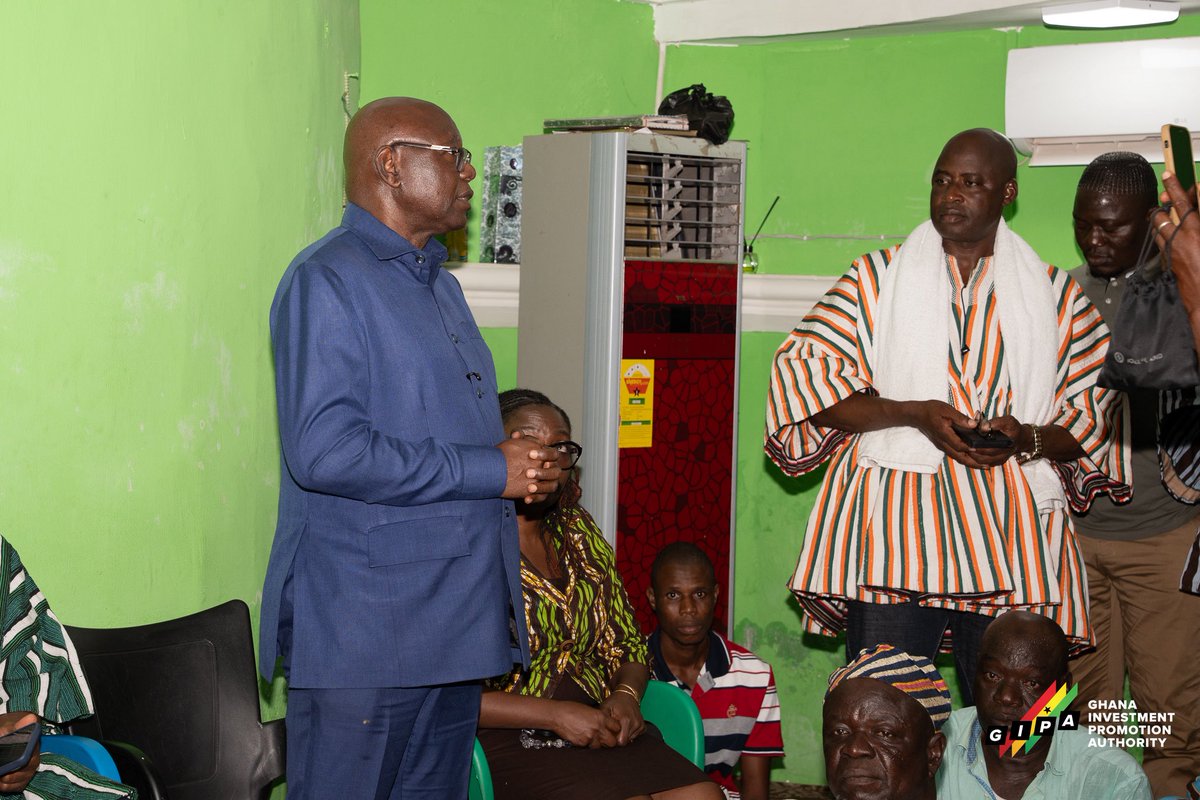 gipaghana's tweet photo. A delegation from the Ghana Investment Promotion Authority (GIPA), led by Board Chair Hon. Akwasi Opong-Fosu and Deputy Chief Executive Officer Mr. Abdul Razak Baba, has paid a courtesy call on the Dagbon Palace.

The delegation was received by the Regent of Dagbon, Kampakuya Naa Yakubu Abukari. Hon. Opong-Fosu conveyed GIPA’s heartfelt condolences to the Dagbon Kingdom following the passing of the late Yaa-Naa, recognising his enduring contribution to peace, unity, reconciliation and national development.

The Authority joins the Kingdom and the nation in praying for wisdom, strength and courage to preserve and build upon the peace established by the late Yaa-Naa.

#GIPA #Dagbon #Ghana #InvestGhana