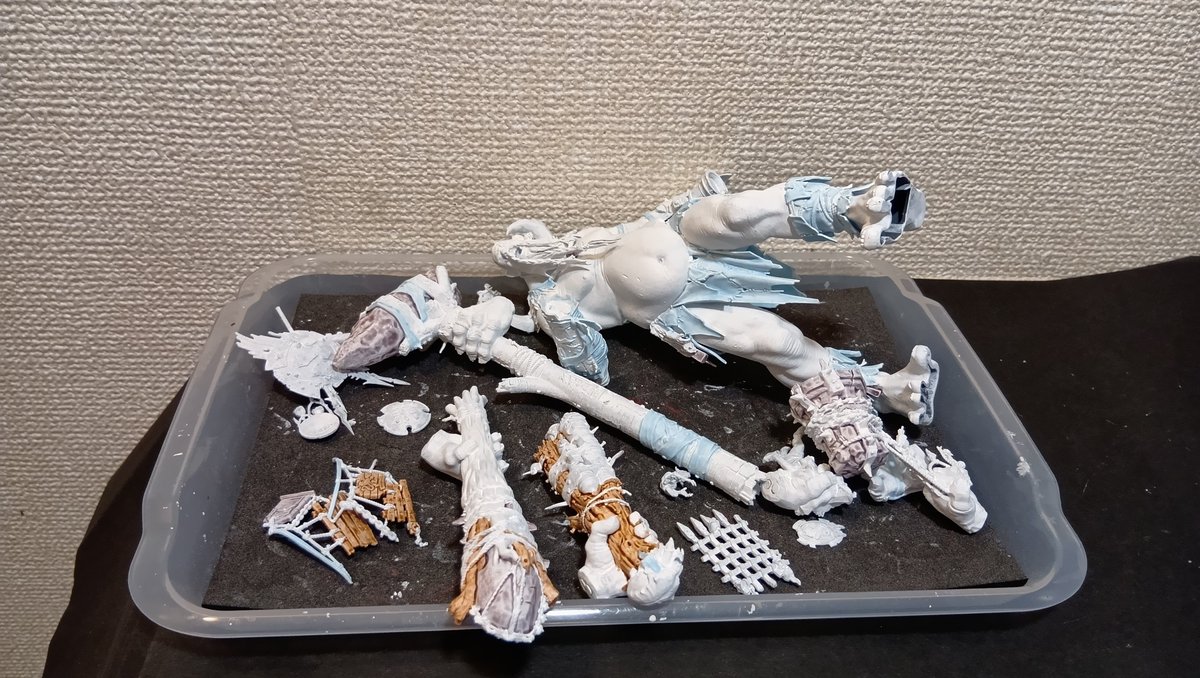 メガガルガントを塗ってます！ 木材を塗っていきます #ウォーハンマー