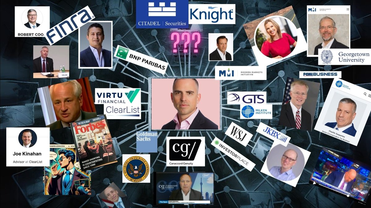 RareDealsHere's tweet photo. When you take a step back, what does the evidence appear to indicate? 

TRCH was manipulated for years, short interest was hidden overseas, the pandemic was probably seen as the potential death blow, but the company pivoted and performed a reverse-merger.

TRCH became MMAT and eventually MMTLP, so does the evidence show that Citadel, Virtu and Anson were allegedly involved with manipulating TRCH as well?

If so, it might've given Citadel and Virtu an incentive to get the Series A Preferred (MMTLP) tradeable.

I don't know what the trading data says, but circumstancial evidence points to GTS Securities (Ari Rubenstein) taking the baton once MMTLP became tradeable.

What's this based on? 

GTS also traded the Overstock dividend on the OTC against the issuer's wishes. Correct me if I'm wrong @PatrickByrne.

The very public Ari Rubenstein disappeared from social media and the public eye right before FINRA hijacked and published their version of the MMTLP Corporate Actions.

@Georgetown professor James Angel masqueraded as a shareholder, going behind the real MMTLP investors that met with congressional staffers, presenting an erroneous PowerPoint presentation that misrepresented the facts concerning the U3 halt and MMTLP.

The Community soon learned that Angel was linked to Rubenstein because he was employed by Rubenstein's now defunct Modern Markets Initiative, a HFT Advocacy Organization. (Image 2)

Angel would make posts defaming the company and showing support for FINRA and the regulators, but his program at Georgetown is directly linked to FINRA, and he never bothered to disclose his MMI employment links him directly to the Market Maker (GTS/Ari Rubenstein) that primarily traded MMTLP initially. (Image 2)

Angel showed his support for the Forbes hit piece as well! (Image 2)

When the truth about Angel and his connections to GTS and dark pool patents began to circulate, he gradually faded away and seemingly paid back some of grant money he was paid by the Government.

The links don't end with Angel though! 

Kirsten Wegner was the CEO of MMI. She had links to Forbes, Miliken, Charles Gasparino, Angel of course, and countless others. (Images 2 & 3)

Virtu was linked directly to Rubenstein and GTS because Virtu made a strategic investment in Rubenstein's Clearlist. (Image 4)

JJ Kinahan, a Senior Contributor at Forbes was also a Senior Advisor at Rubenstein's Clearlist, and he at the very least had some interactions with Kirsten Wegner. (Images 2 & 3)

Much can also be said about Rubenstein and his relationship/history with the Wall Street Journal.

So could it just be a coincidence that Angel, Doug Cifu (Virtu) and Forbes attempted to discredit the MMTLP Community, while also having direct links to Ari Rubenstein (GTS/Clearlist), who also served on FINRA's Market Surveillance Advisory Group? @FBI