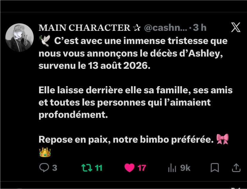 lek_tweet's tweet photo. Bonsoir à vous, j’ai remarqué que nombreux/nombreuses ont été touché(e)s par cette annonce de décès, pour les personnes qui connaissaient ce compte. 

Sachez que personne est décédé, y’a une personne derrière le compte mais c’est pas celle sur les photos elle a jamais existé ⬇️ https://t.co/GSLakf606h