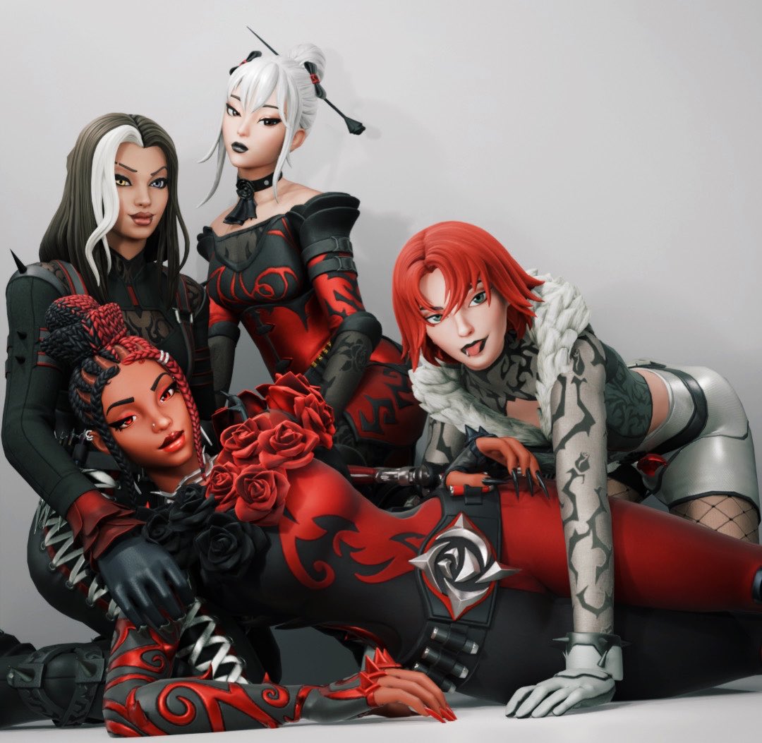 ARlABLAZE's tweet photo. Roses &amp; Ruin 

#FortniteArt #Fortnite #BriaroftheThorn #Rosalind #Aranza #Sanni https://t.co/Z0z6NTro75