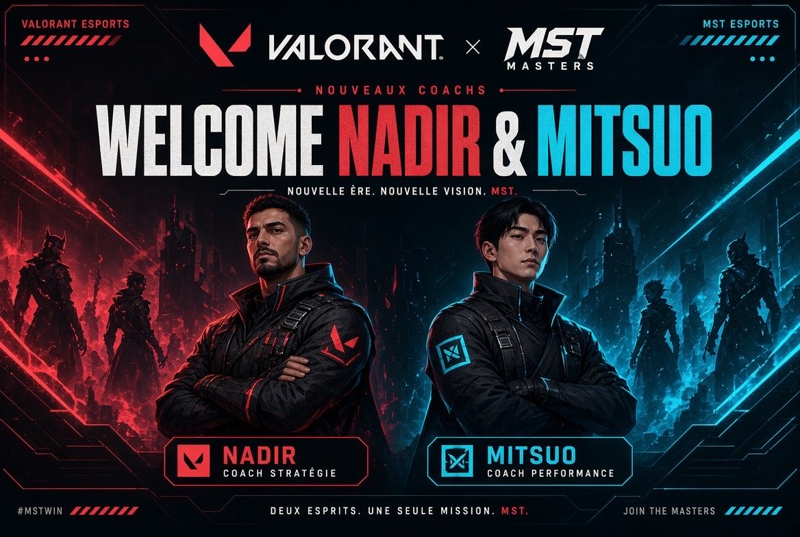 EsportMST1's tweet photo. @omarrfv1 
@SlaYzfn__ 
@YlawFN 
@JustNjagg 
@BilalRooftop 

Head Coach: @Mitsuo1x 
Assistant :@nadirinho3x https://t.co/Wvix6gSxKB