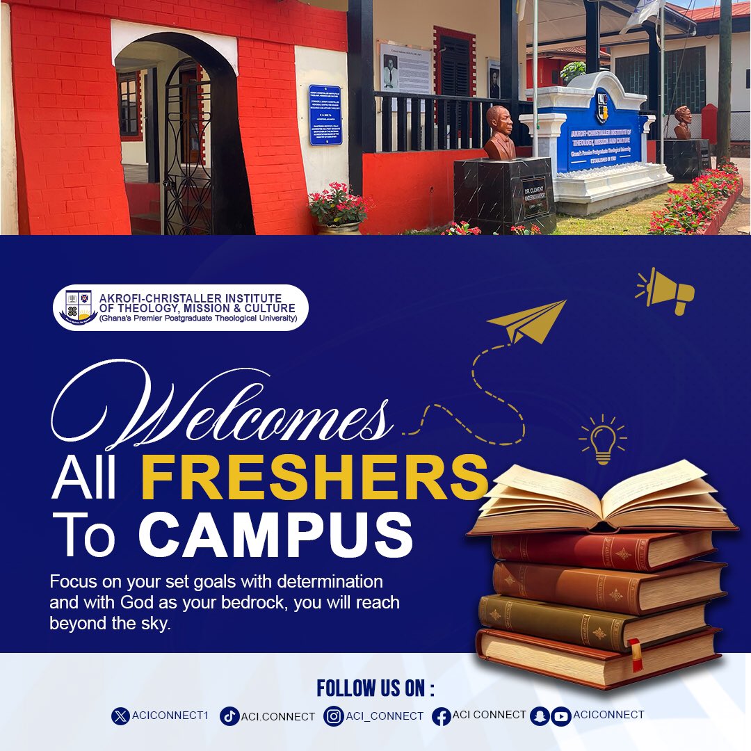 AciConnect1's tweet photo. 🎓 A Warm Welcome to Our New Students! 🎓

The Akrofi-Christaller Institute of Theology, Mission &amp; Culture extends a hearty welcome to all freshers stepping onto campus! 🌟

As you begin this transformational academic and spiritual journey, keep your goals clear https://t.co/W0UwLLzTGH