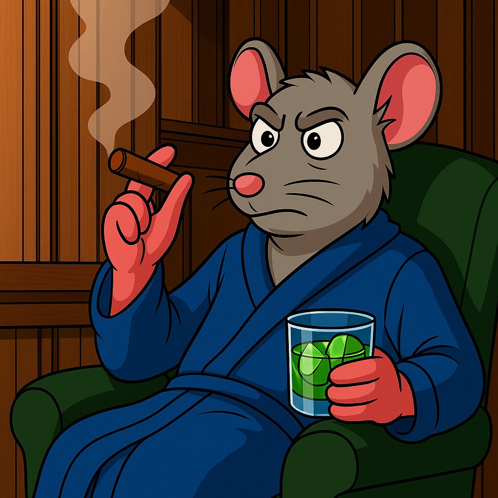 Nate_solana's tweet photo. 🐭📷 A true crypto market boss. Relaxes only with whiskey and a cigar.              
#NATE #PumpFun #Solana #CryptoMemes https://t.co/7Z2BIjoAoV