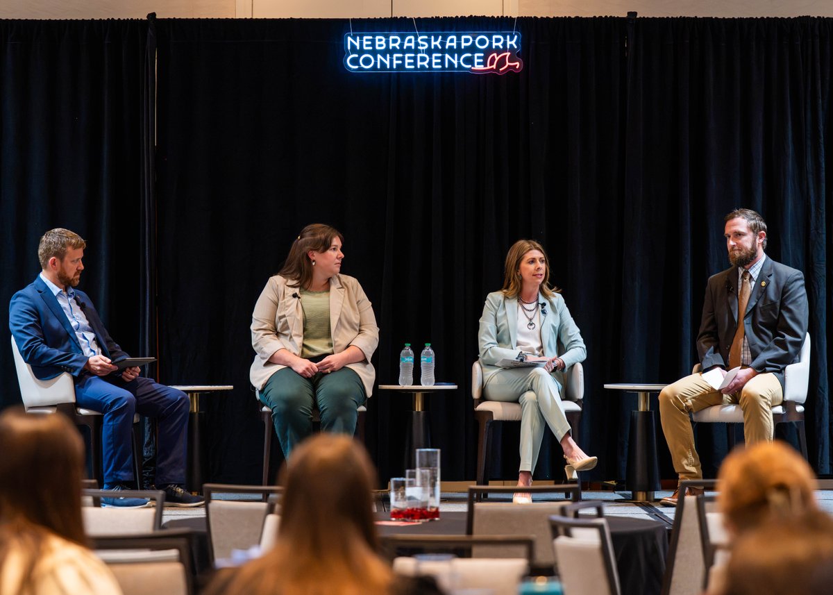 Okpork's tweet photo. A great conversation with our friends to the north! 👏🐷

OPC Executive Director Kylee Deniz joined industry leaders at Nebraska Pork Congress to discuss the future of livestock production and keeping producers' voices at the table.

Thank you to Nebraska Pork for the invitation! https://t.co/OQxjP2UJ1q