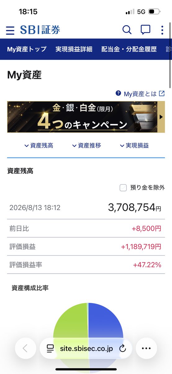 teraipaintryota's tweet photo. 国内個別株式、ニーサ、イデコの投資信託の含み益+1809234円。 https://t.co/U9it2SsplH