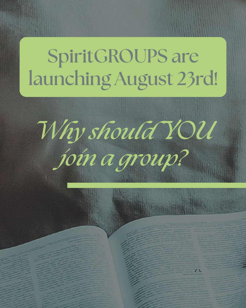 spirit_church's tweet photo. Why should YOU join a SpiritGROUP? Swipe through to find out👀

We would love for you to find discipleship and community in one of our groups this semester. Groups launch on August 23rd! Check out
https://t.co/T2jgBhdmuI for more info! https://t.co/Ctk0vixqs7