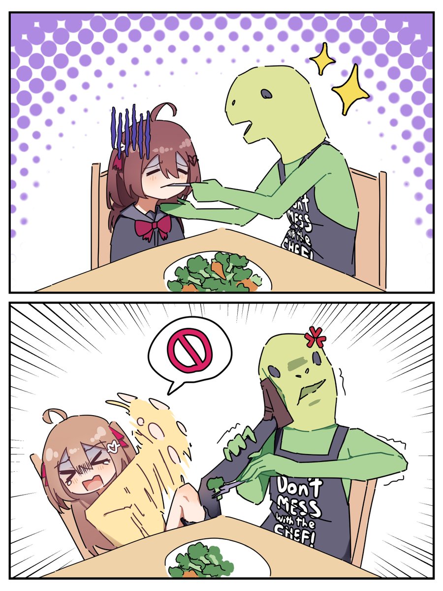 tanhuluu's tweet photo. veggie time #heartheartart #neurosama #evilneuro https://t.co/VsQQ3PmjBb
