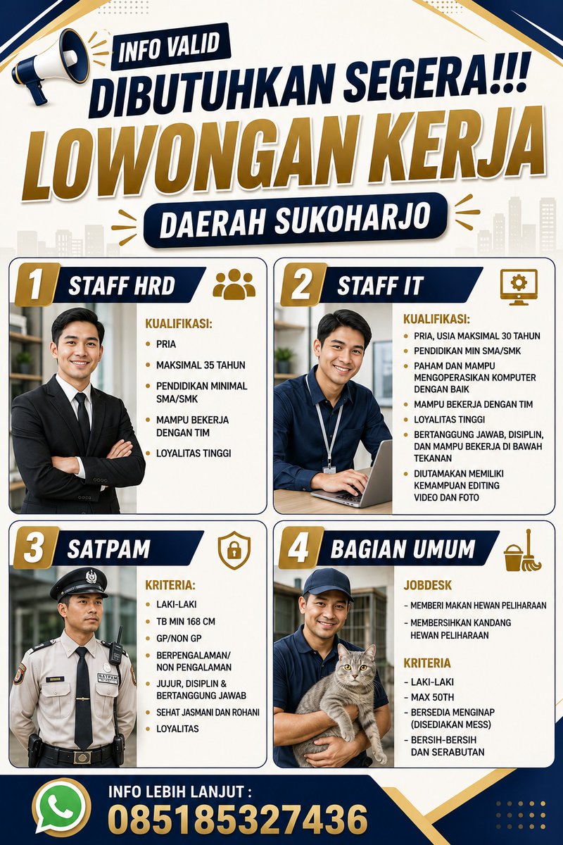lenii2mc's tweet photo. DIBUTUHKAN SEGERA!!!

#lokersukoharjo #lokerterupdate https://t.co/eaZO8qhLBh
