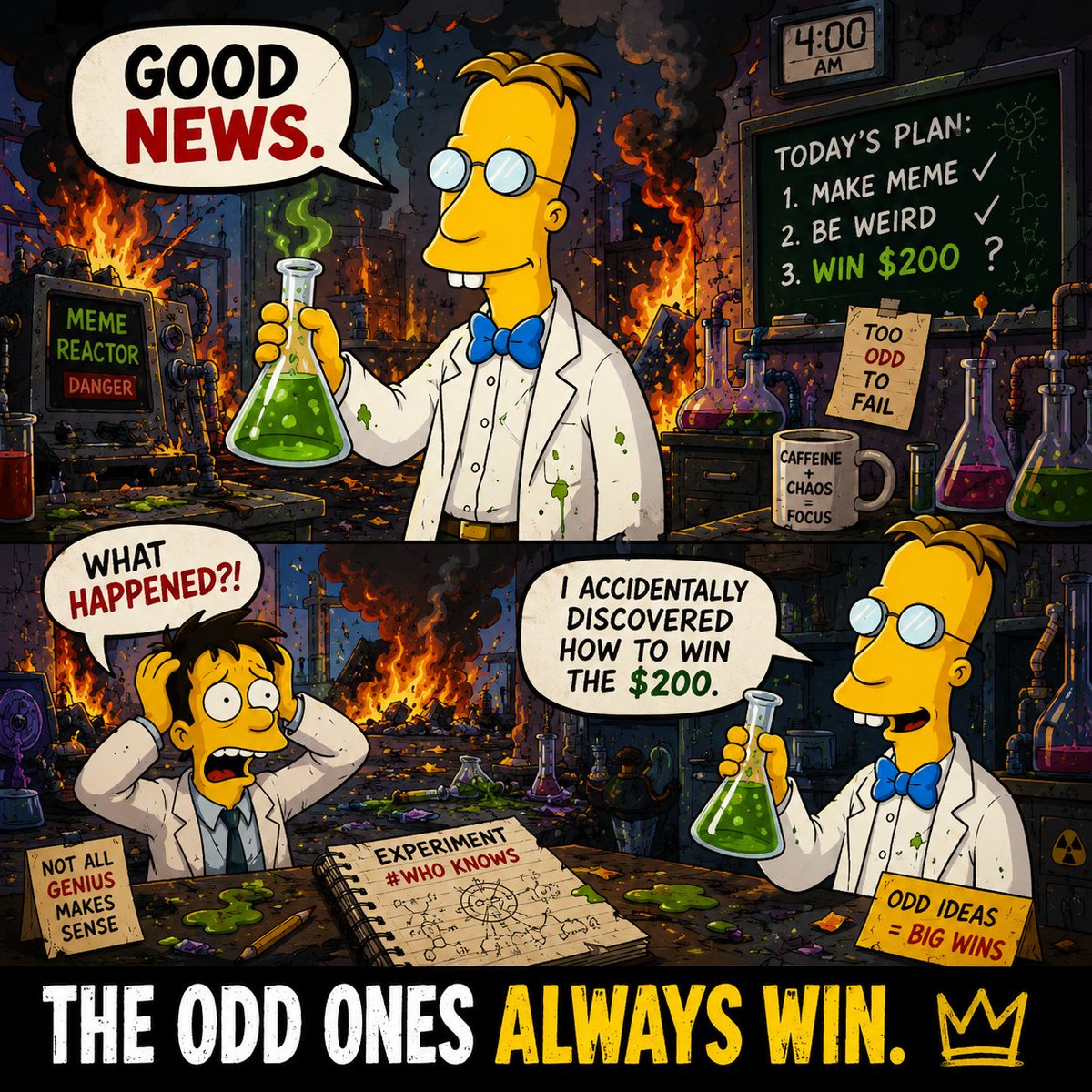 web301_lil's tweet photo. I may have taken βthe odd ones always winβ a little too seriously. π§ͺπ
@Frink_RH
#FrinkRH #MemeContest #RobinhoodChain #robinhood https://t.co/RLSxuNEEL7
