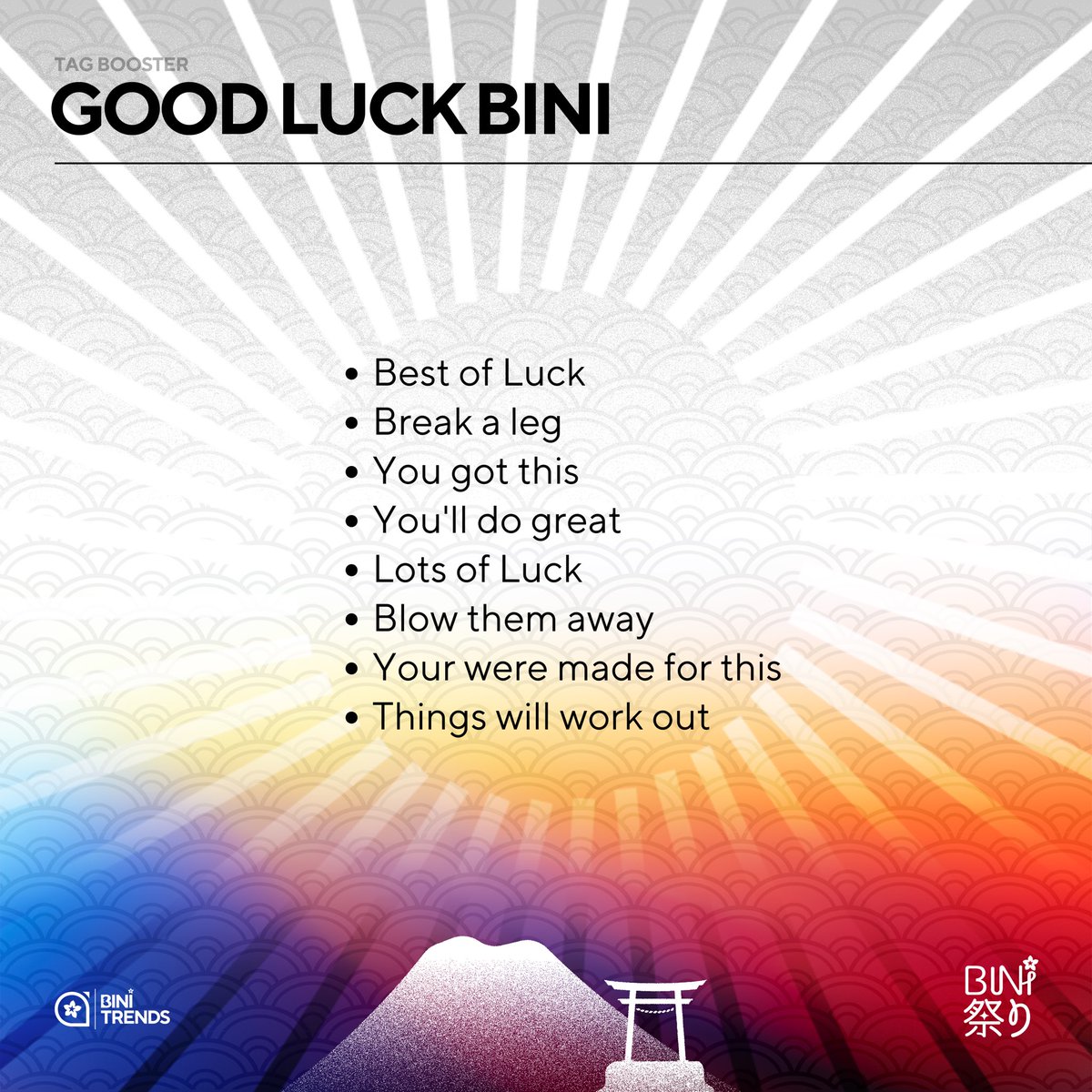 BINI_TrendsTeam's tweet photo. Simulan na natin, lezgo? 🔥
Repost and reply the tags boosters with our tags!

Goal: 200 replies 🎯

BINI MAKES OSAKA BLOOM

#BINI_SummerSonic_Osaka
#BINIxSummerSonic2026 https://t.co/XoCO5NcykL