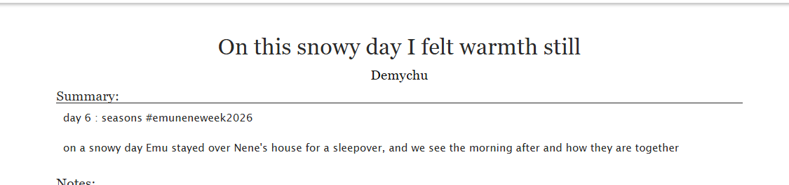 Demychu's tweet photo. Day 6 : Seasons #emuneneweek2026 

https://t.co/yOwA66T0GQ

 #えむねね #emunene https://t.co/zb9sIoXR3h