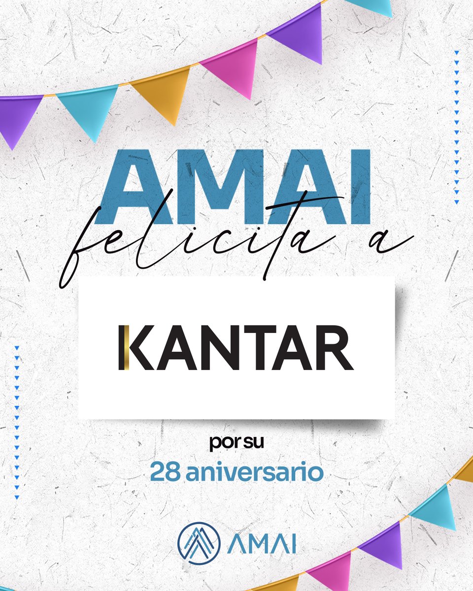 AmaiMexico's tweet photo. Nos unimos a los festejos de aniversario de @KantarLatam

¡Enhorabuena!✨

#AniversariosAMAI https://t.co/BNXRi89vhn