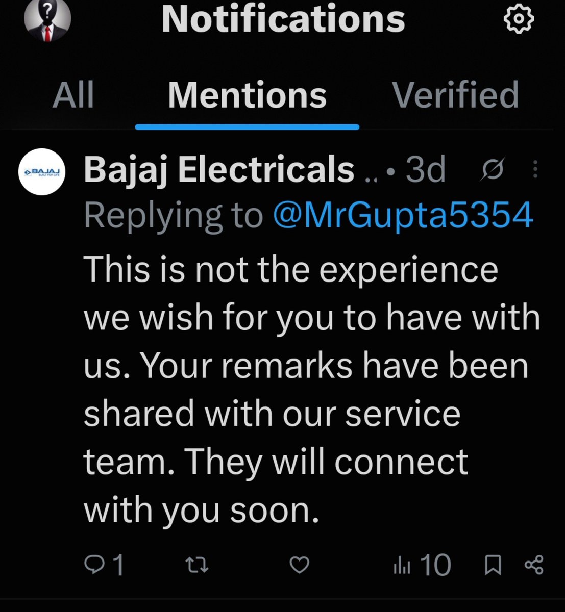 MrGupta5354's tweet photo. @BajajElectrical @jagograhakjago @BajajElecBiz https://t.co/B67QdBuSdt