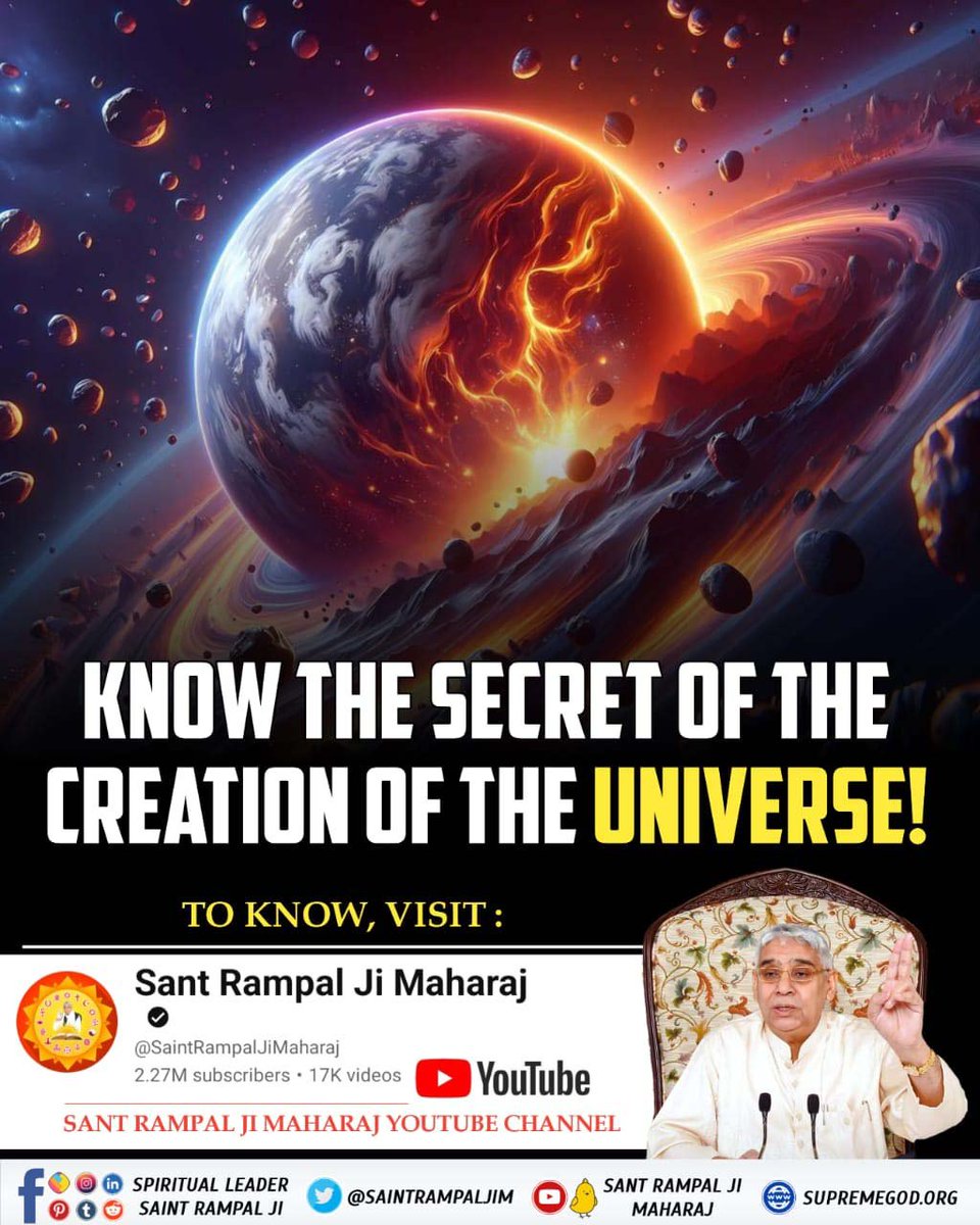 PrinceK31458828's tweet photo. Where did we come from, and where are we going? Learn about the mysteries of creation through the teachings of Sant Rampal Ji Maharaj. #SecretOf_CreationOf_Universe https://t.co/kW3E5mNvzP