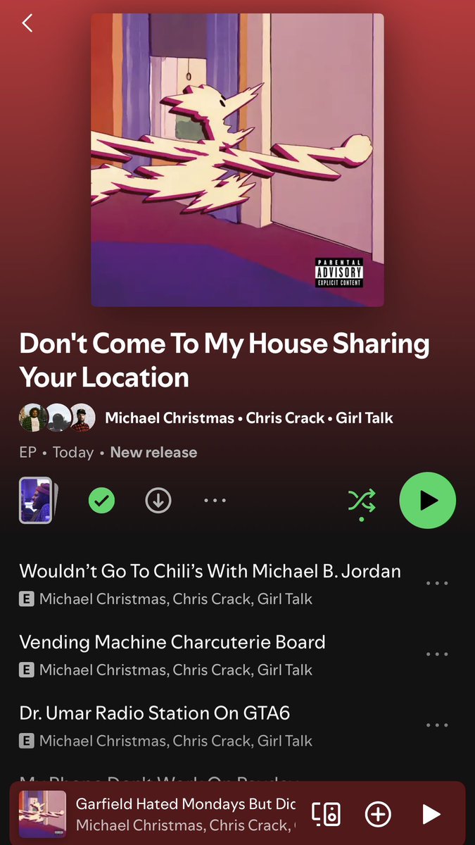MickeyChristmas's tweet photo. DONT COME
        TO MY
HOUSE
      SHARING YOUR
   LOCATION

An EP by Michael Christmas, Chris Crack and Girl Talk OUT NOW

https://t.co/p7DhPHWrlx https://t.co/noPRwGp8u0