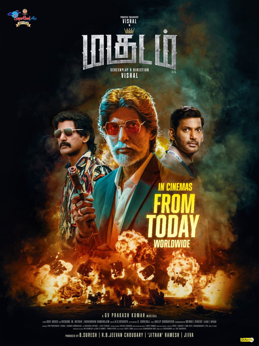 yoursanjali's tweet photo. The wait ends. The celebration begins 💥

#Magudam / #Makutam —  In cinemas worldwide today! 💃🏻 

@VishalKOfficial @gvprakash @officialdushara @SuperGoodFilms_
@RIAZtheboss
@ParasRiazAhmed1
@PROSaiSatish
#Magudam #Makutam #DirectorVishal #Anjali #GVPrakash #DusharaVijayan #SGF99 https://t.co/rFfegfYjnG
