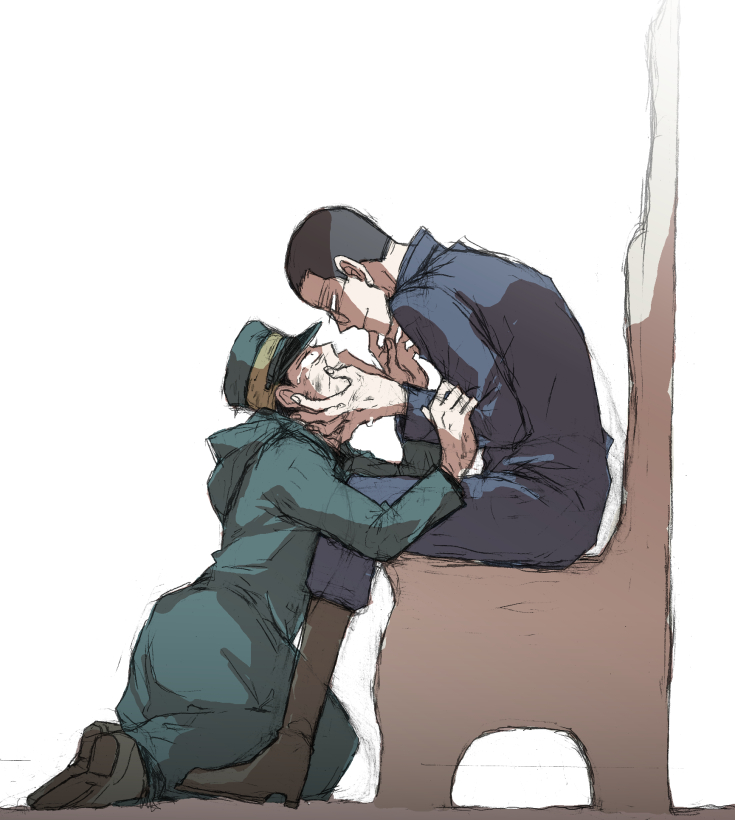 massiro203's tweet photo. 軍曹の中尉が絡むと途端に不安定になるところ昔から好きです https://t.co/2msKWDlu14
