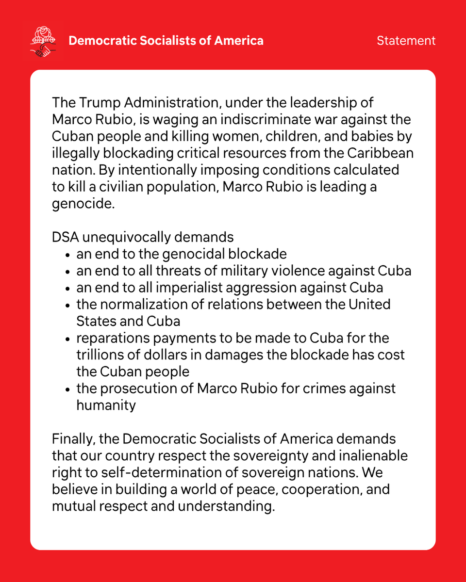 DemSocialists's tweet photo. DSA commemorates the centenary of Fidel Castro and demands an end to the genocidal blockade. https://t.co/ApeyncJTf7