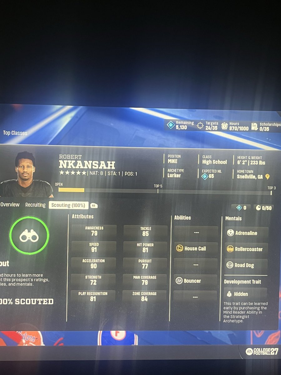 Foldup131's tweet photo. @BengalYouTube This is the LB recruit I have seen this is with no Mods https://t.co/XPgegLFe3l