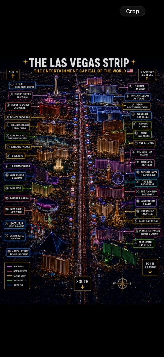 vegasstarfish's tweet photo. I THINK I fixed the AI map of the Las Vegas Strip currently going viral on social media. Someone please point out any errors. #vegas https://t.co/2eA5KQZG30