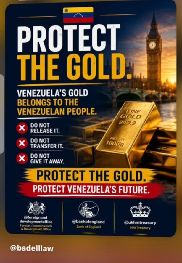 8ardv's tweet photo. El oro de los venezolanos no puede ser entregado a los delincuentes que de manera ilegítima están en el poder. 

El patrimonio de los venezolanos no es ficha de canje. https://t.co/3KTNOL8Yle