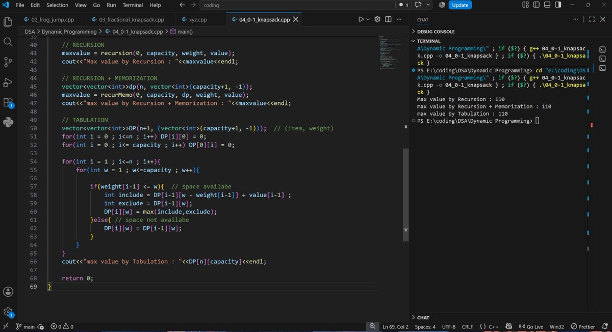 priyanshu__code's tweet photo. Day 143: Thought DP was easy... then 0/1 Knapsack humbled me. 😅 2D DP, especially tabulation, is on another level.
Also started building a React To-Do app. No rush—planning to finish it by the time I complete React.
#DP #React #LeetCode https://t.co/bA48oFJUlt