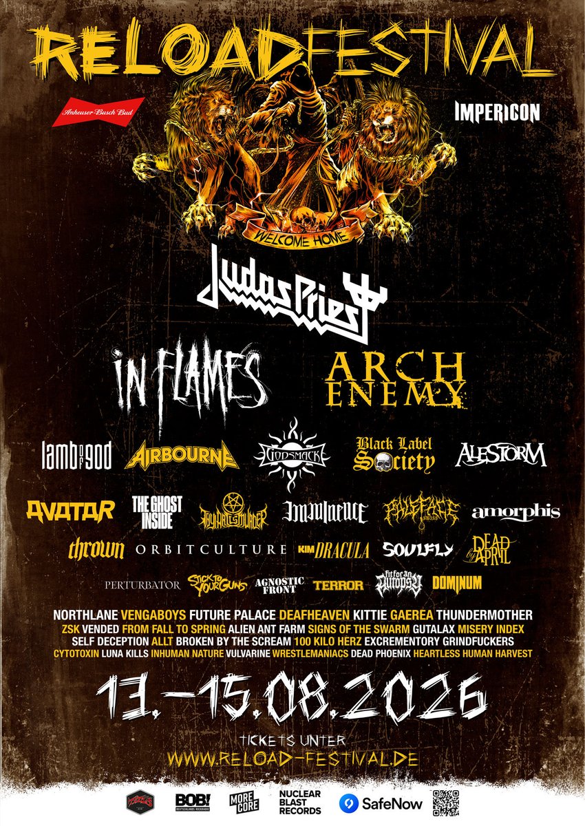 BBTS_koushiki's tweet photo. 【🇩🇪本日、8/14 RELOAD FESTIVAL出演🔥】

SUMMER BREEZEの翌日は、ドイツ🇩🇪「RELOAD FESTIVAL」へ!!

Judas Priest / In Flames / Arch Enemy / Lamb of God / Airbourne / Godsmack / Black Label Societyなど、世界のラウド＆メタルシーンを代表するバンドが集結する巨大フェス🔥

BROKEN BY THE SCREAM
8/14（Fri） 14:40–15:20
PLAZA STAGE

そして、このRELOAD FESTIVALが
Screaming Rebellion Europe Tour 2026 最終公演!!

ヨーロッパ9カ国13公演を巡った旅、最後のステージ！全てをぶつけます🔥🇩🇪

#BrokenByTheScream #BBTS #ReloadFestival #ReloadFestival2026