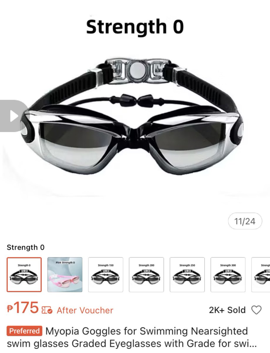 _wansu's tweet photo. Finally found swimming goggles (-1.5 to -8.0) na may grado for only 175+ 😱😱

As someone na nearsighted, ang hirap talaga lumangoy kapag malabo yung nakikita huhu https://t.co/x9uIW6Hbax