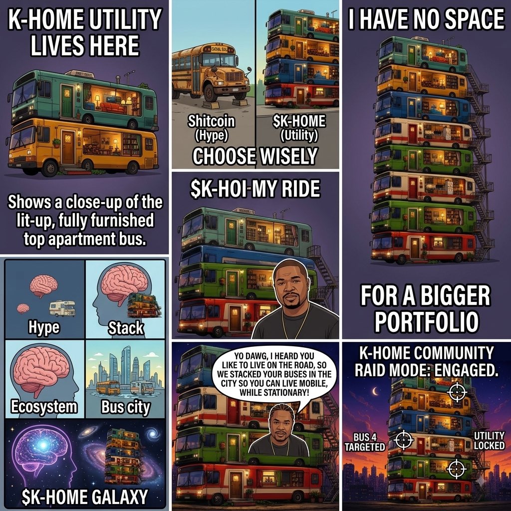 NIKKI1mv's tweet photo. Engines fired. 🚌💨 Bags packed Community locked 🔒 We’re rolling into $K-HOME BUS HOUSE and bringing the entire squad with us Time to turn this raid ALL THE WAY UP 🔥🏠

#KHomeRaid #BusHouseTakeov https://t.co/7CJRw738Gd