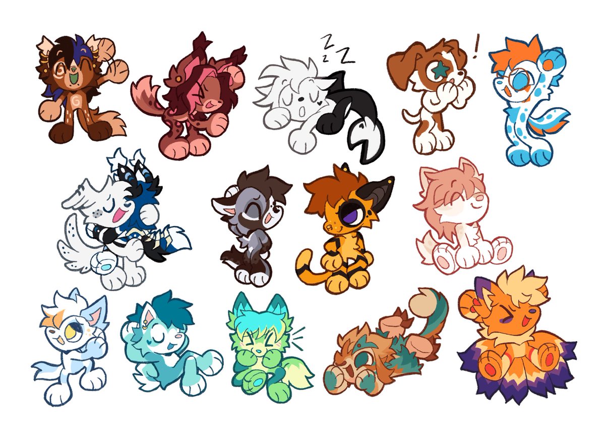 squiidg's tweet photo. $15+ LIL TINY COMMS!! Choose your pose, send your character and BUY 3 GET ONE FREE!! Shoot me a message if interested. (complexity fees may be added; custom poses available for +5) #furry https://t.co/CIKIorMYDb