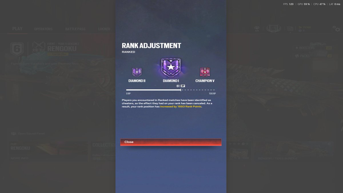 A5wwo's tweet photo. ty r6 for banning the cheaters https://t.co/637GHx0z6F