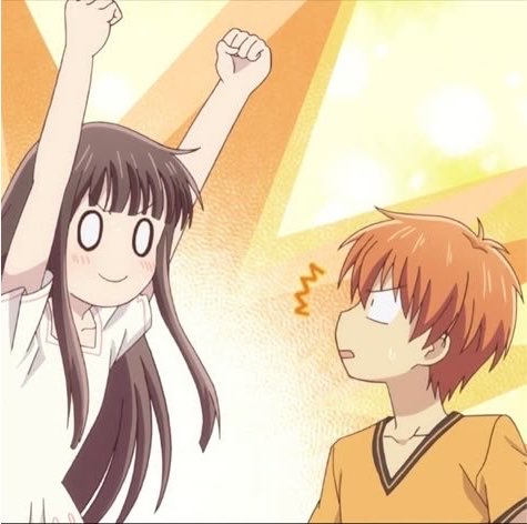 tohruhime's tweet photo. kyo and tohru being adorably goofy https://t.co/IKgqynQ14o