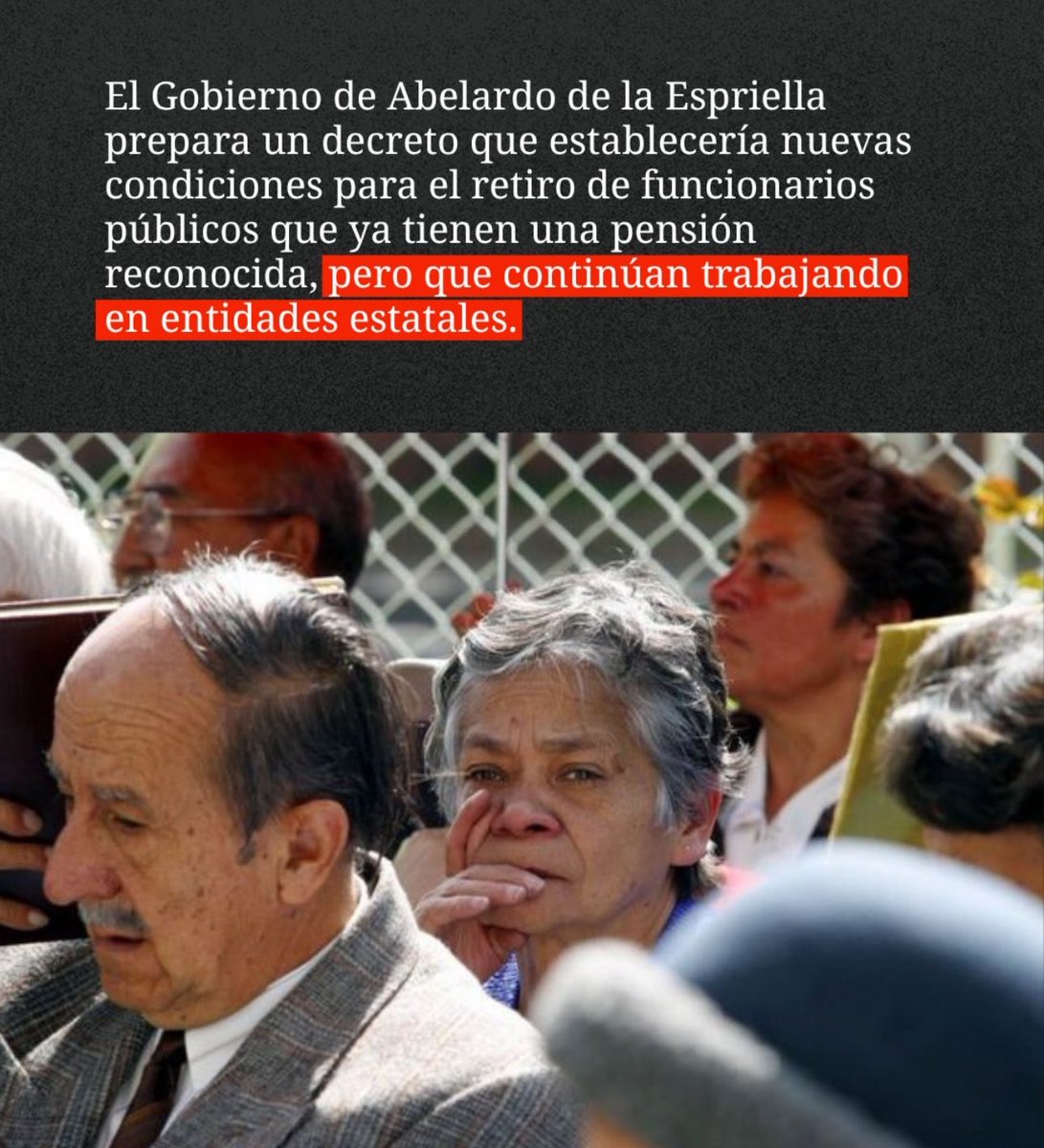 CassiusCIayX's tweet photo. Papucho planea decreto que retiraría del gobierno a quienes ya tengan cumplida la edad de pensión. Suena muy buena la propuesta para impulsar a los jóvenes, pero debería entonces comenzar dando el ejemplo:

Miguel Uribe (Embajador Reino Unido): 73 años. 
Alejandro Ordóñez (Embajador OEA): 71 años. 
Fabio Arjona (MinAmbiente): 70 años. 
Miguel Gómez (MinHacienda): 65 años. 
Viviana Morales (MinEducación): 64 años. 
Indalecio Dangond (MinAgricultura): 62 años.