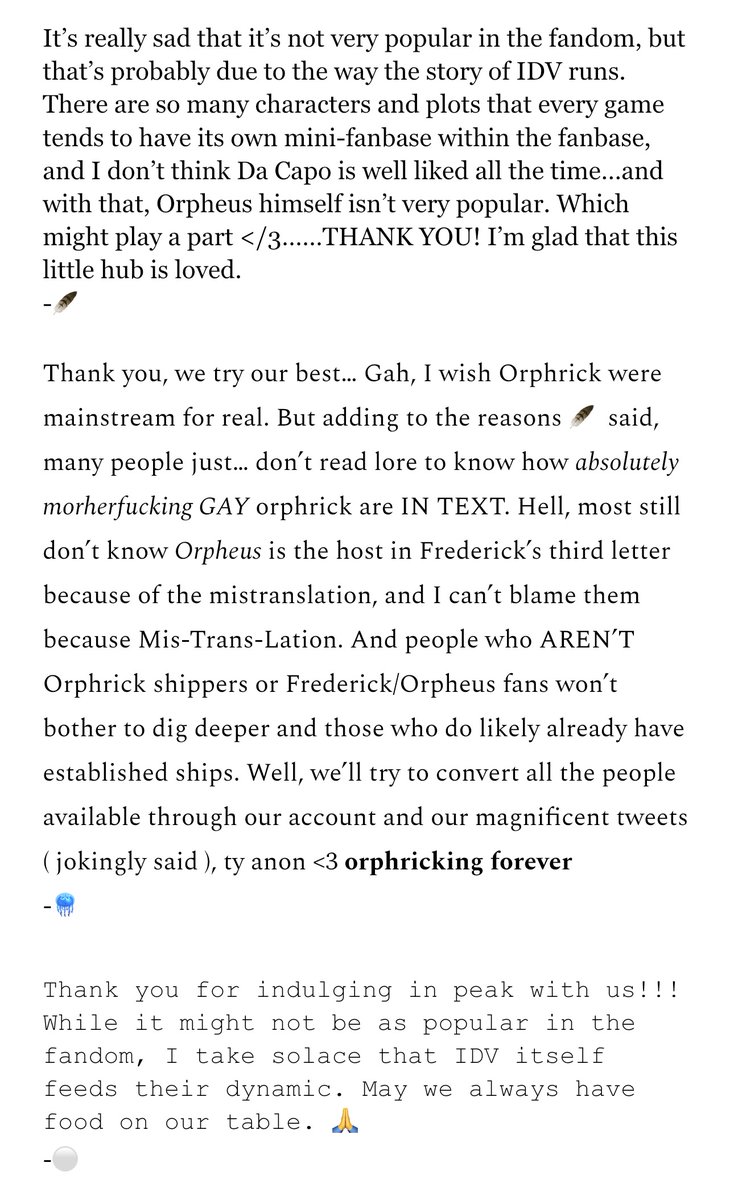orphrickdaily's tweet photo. "thank you for this account!! it feels like orphrick became a little less popular in the fandom bur ur acc is an amazing space"
Positivity? In 2026? More likely than you think! βΈ(ο½‘Λ α΅ Λ )βΈβ‘
#orphricksp https://t.co/jl0wuJvpRq https://t.co/eQ09ZofDup