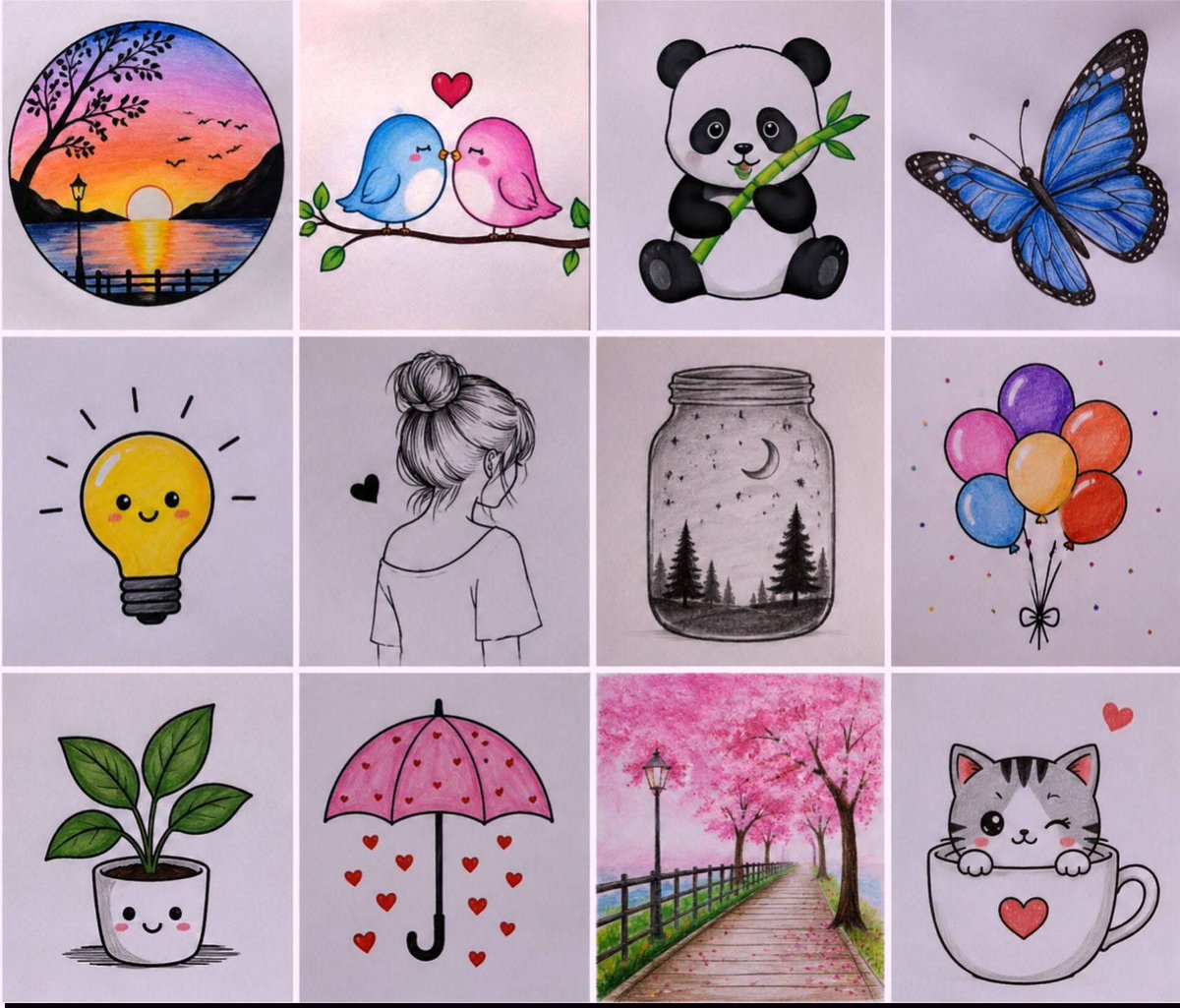 DipendraDrawing's tweet photo. 12 Easy Drawing Ideas For Beginners 😍 
#easydrawing #artwork #dipendradrawing https://t.co/FRp0e0ZnzS