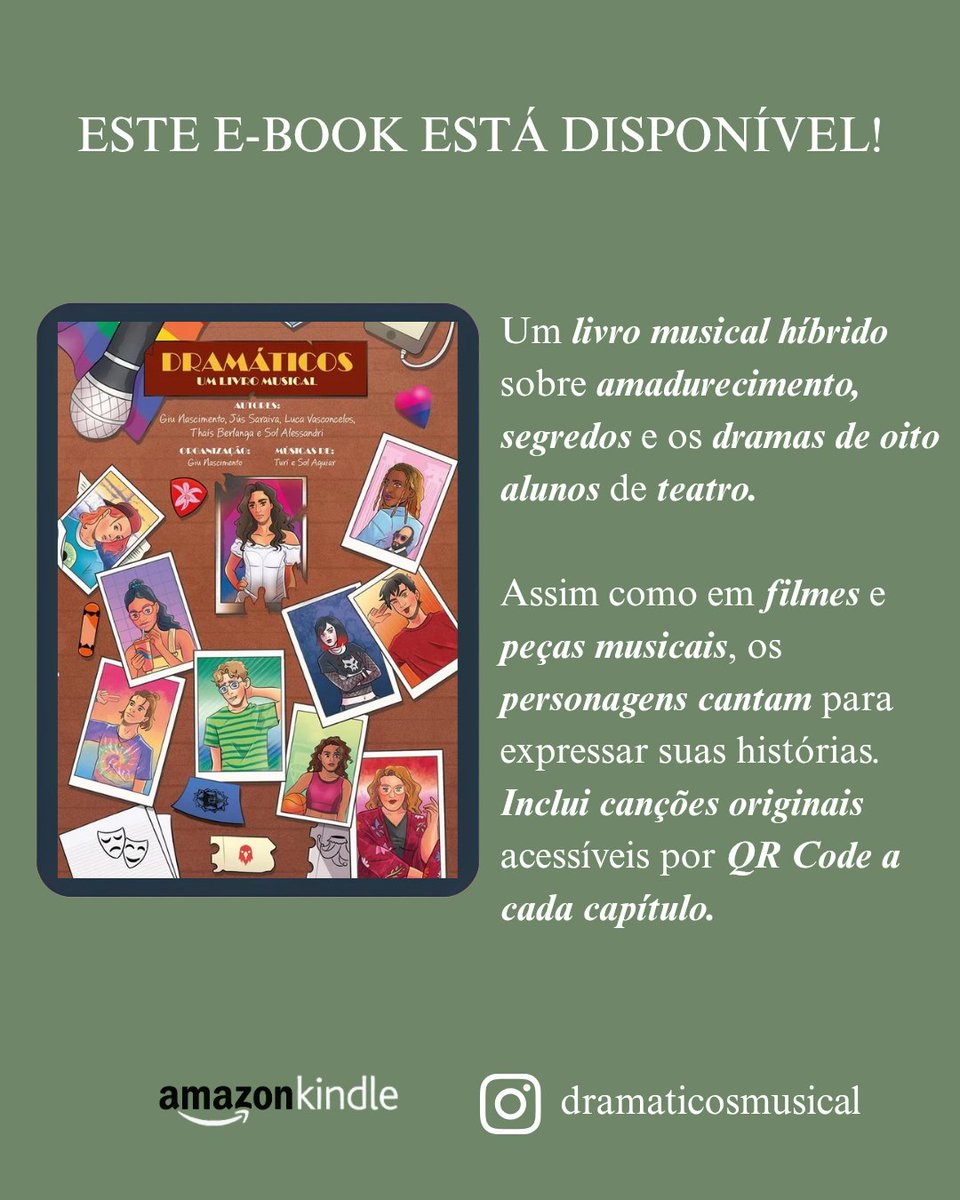 Twixdebatata's tweet photo. @vivilizbook Se você gosta de musicais: DRAMATICOS UM LIVRO MUSICAL

O livro acompanha um grupo de teatro que está sendo assombrado pela fantasma da grande estrela Michele Sabin
o livro conta com músicas autorais compostas e gravadas para o livro como parte da narrativa https://t.co/SsXircELk5