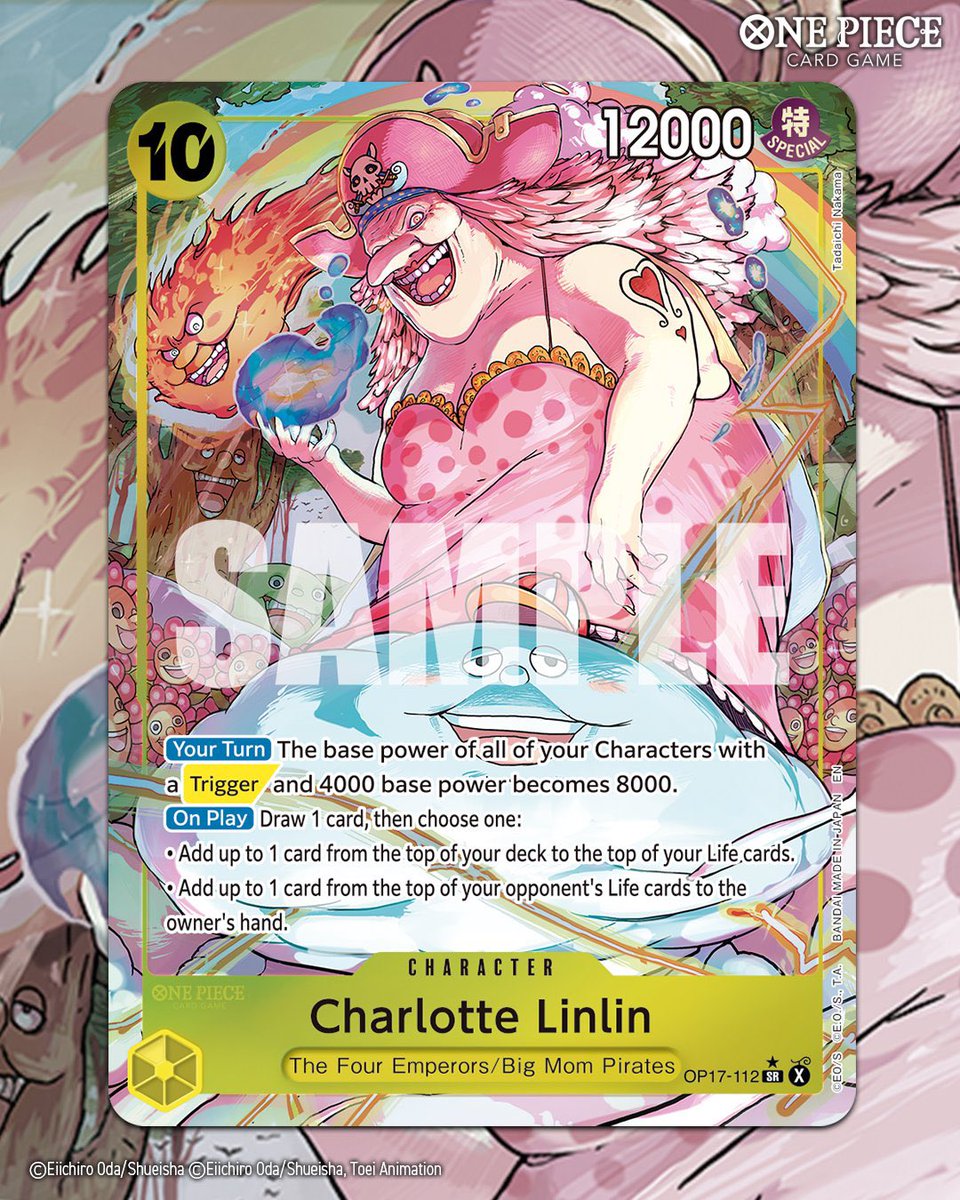 AndyCollectz's tweet photo. Official digital showcase of another alt art in the English OP17 The World’s Strongest Warriors set!

Linlin aka Big Mommaaaaa mommmmaaaa https://t.co/LkCMDkED1E