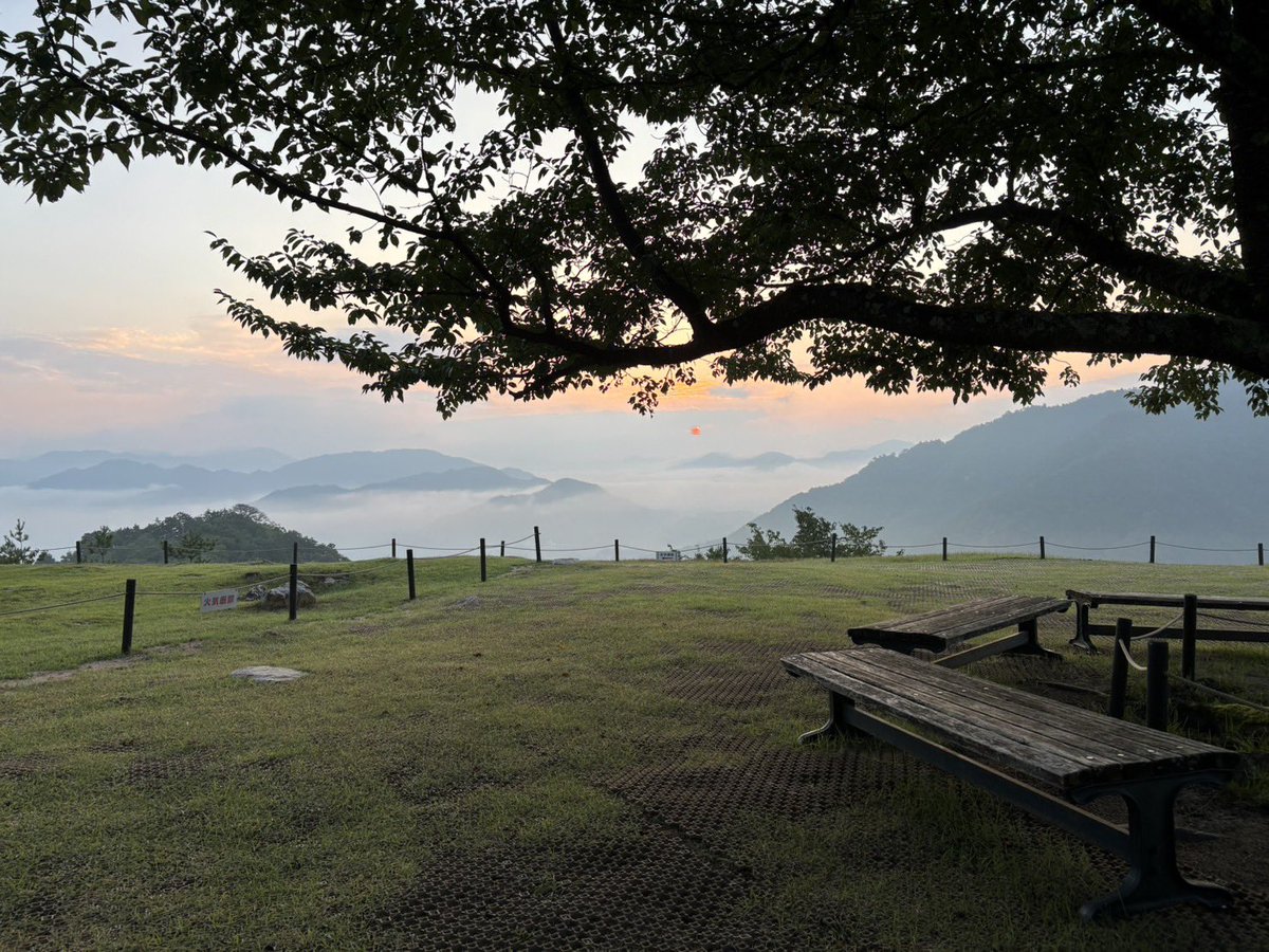 takeda_castle's tweet photo. 今朝の美しい朝日
うっすら雲がかかってました https://t.co/aQ4jWxLMsh