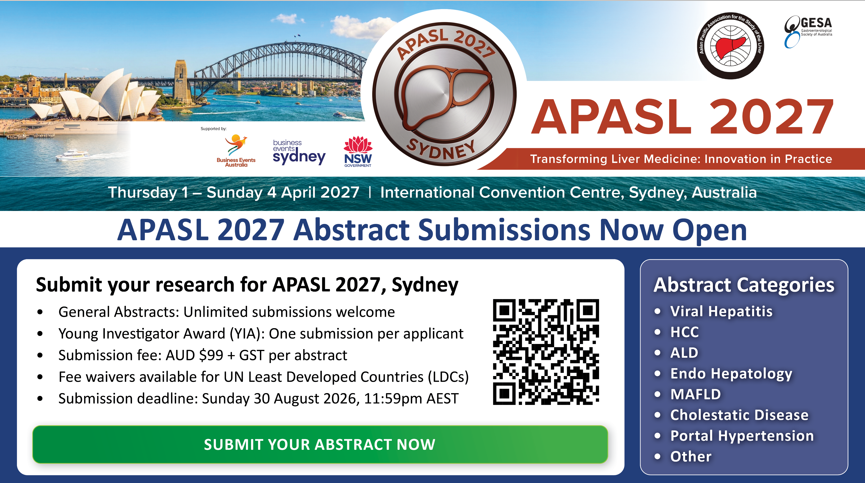APASLnews's tweet photo. Submit Your Abstract NOW !! APASL 2027 Sydney

Please don’t miss your chance to connect with global experts and peers in the beautiful city of Sydney !!

Abstract submissions will close soon on August 30, 2026 !!

https://t.co/ngEHclYN66 https://t.co/O9i1sDKBJH